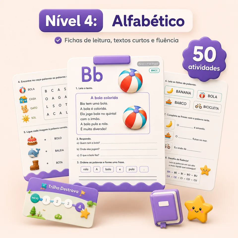 Exemplo de atividade do Nível 4 (alfabético)